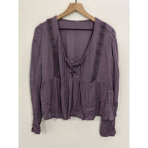 Boho Cottage Romantic Renaissance Peasant Top M Prairie Flowy Witchy Ren Fair - Picture 1 of 13